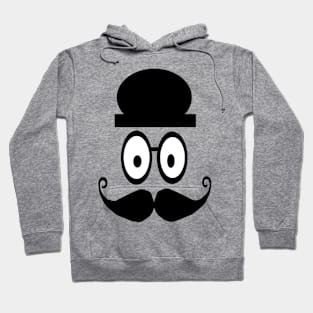 Funny face with oval shaped hat Hoodie